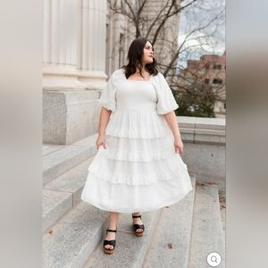 NWT White Tiered Dress